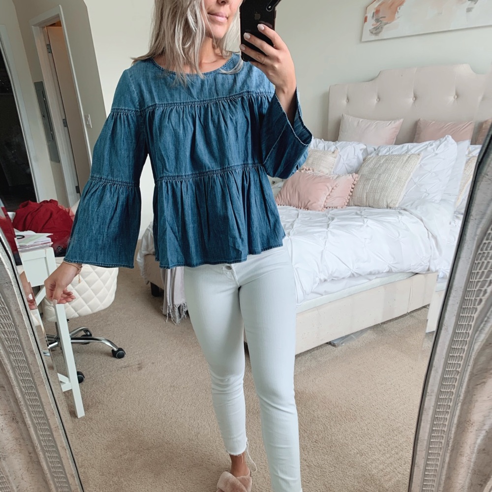 Madewell Tiered Denim Top